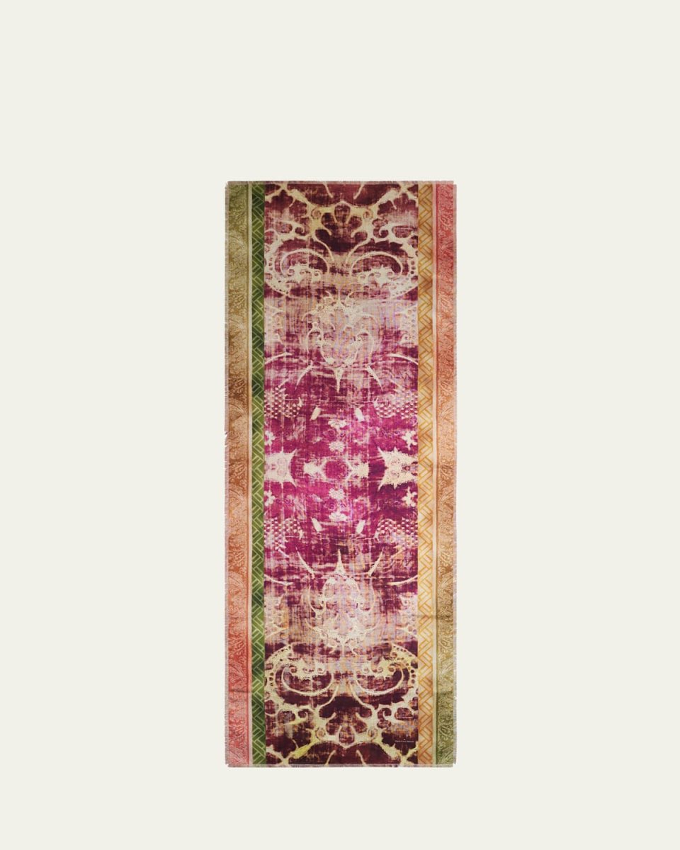 Fancy Multi-Patterned Silk Twill Scarf